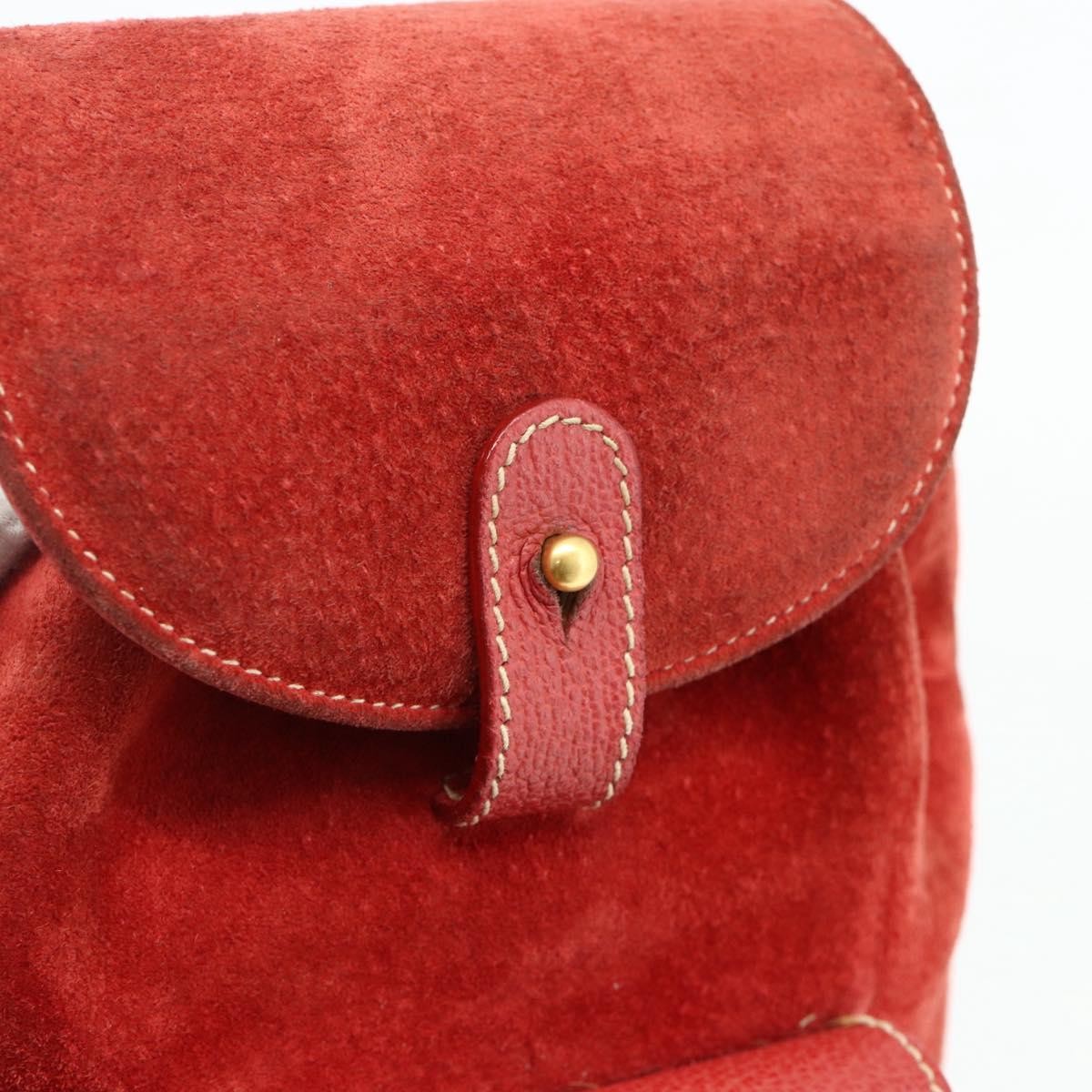 Gucci Gucci Bamboo Backpack Daim Red Suede Backpack Bag (Pre-Owned)