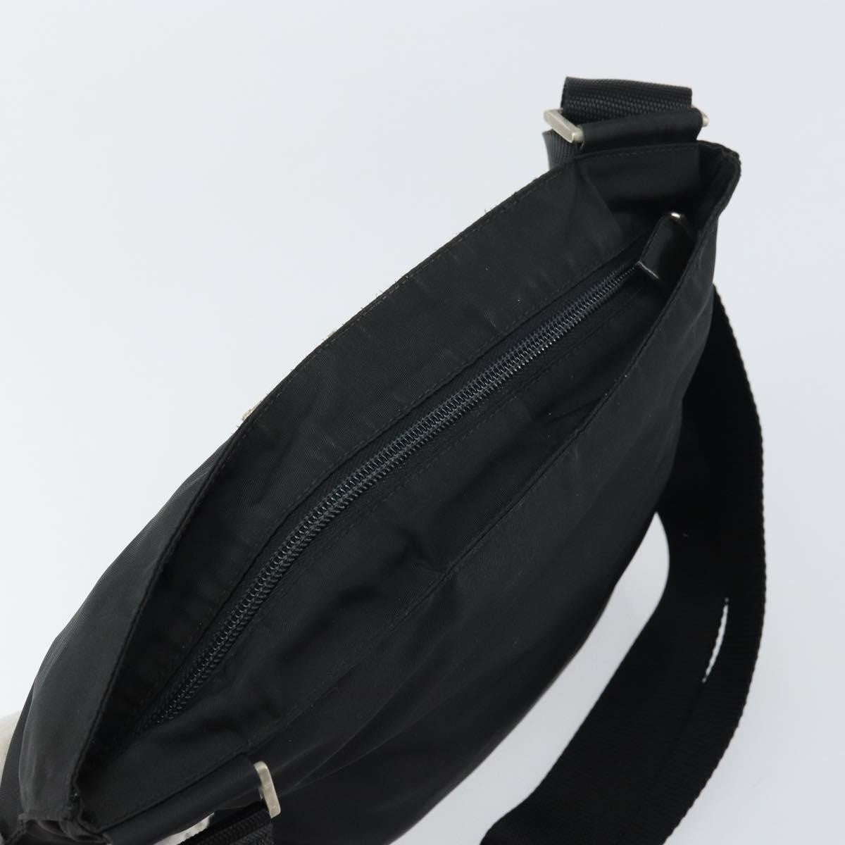 Prada Flat Messenger Bag Tessuto Black Nylon Shoulder Bag Bag (Pre-Owned)