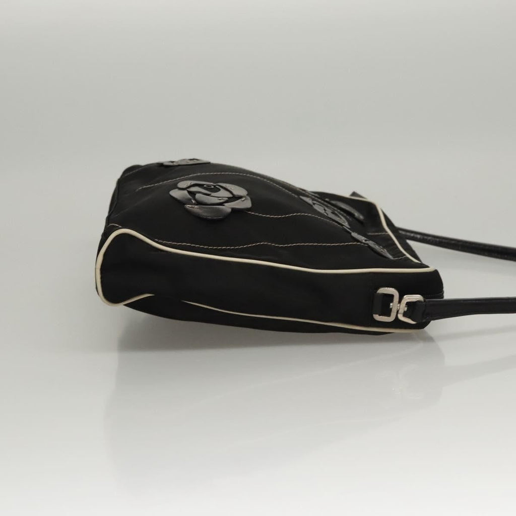 Prada Vintage Shoulder Bag Nylon And Leather Black Nylon Shoulder Bag Bag (Pre-Owned)