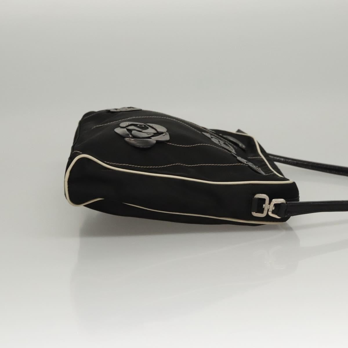 Prada Vintage Shoulder Bag Nylon And Leather Black Nylon Shoulder Bag Bag (Pre-Owned)