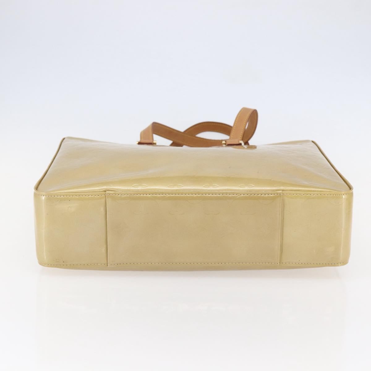 Louis Vuitton Columbus Handbag Monogram Vernis Beige Patent_Leather Tote Bag Bag (Pre-Owned)