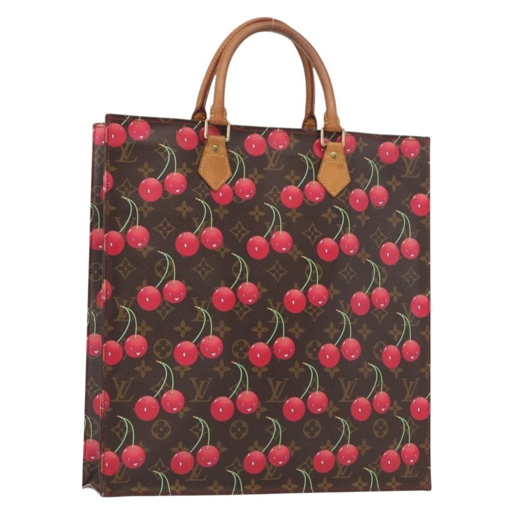 Louis Vuitton Sac Plat Bag Limited Edition Monogram Cerises Brown Canvas Handbag (Pre-Owned)