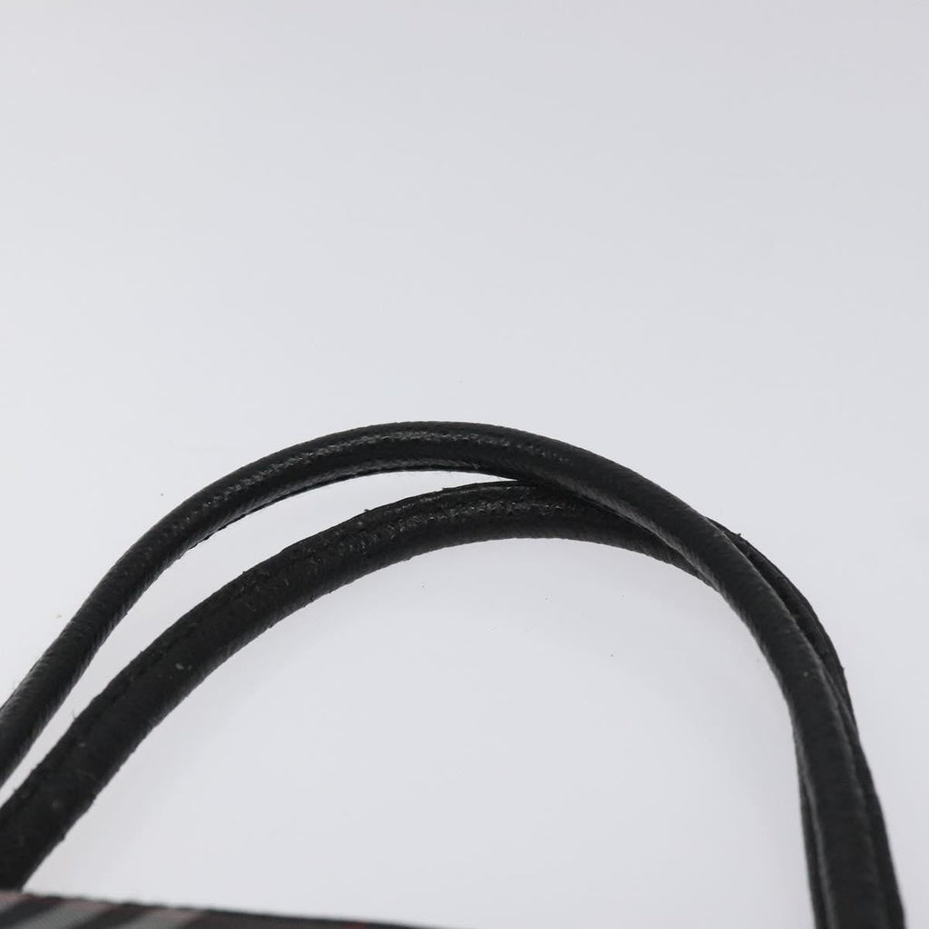 Burberry Nova Check Tote Nylon Black Nylon Handbag (Pre-Owned)