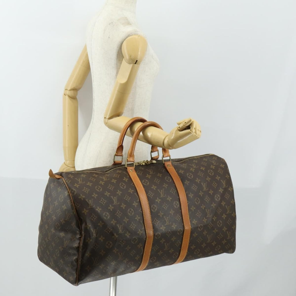 Louis Vuitton Keepall Bag Monogram Canvas Brown Canvas Travel Bag Bag (Pre-Owned)