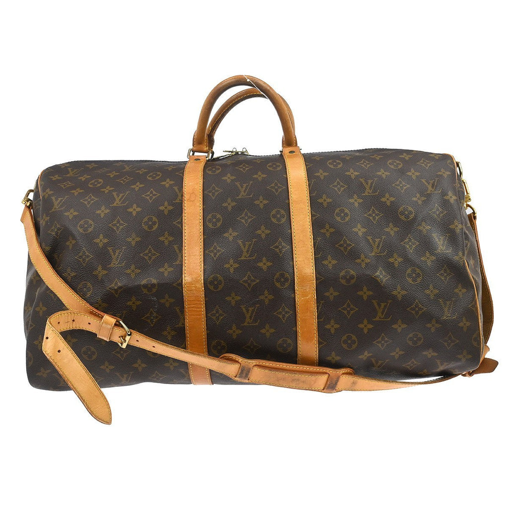 Louis Vuitton Keepall Bandouliere Bag Monogram Canvas Brown Canvas Travel Bag Bag (Pre-Owned)