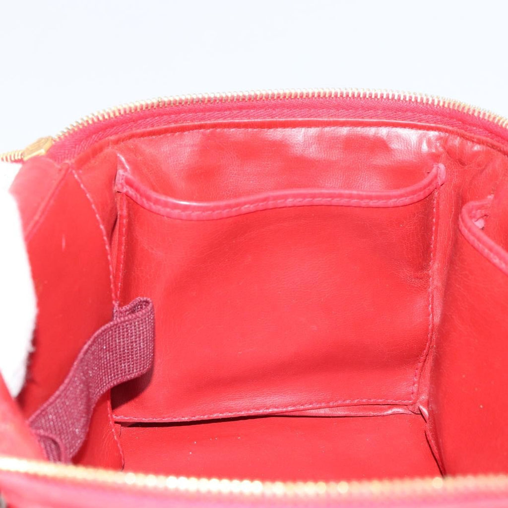 Chanel Vintage Vanity Case Patent Red Patent_Leather Handbag (Pre-Owned)