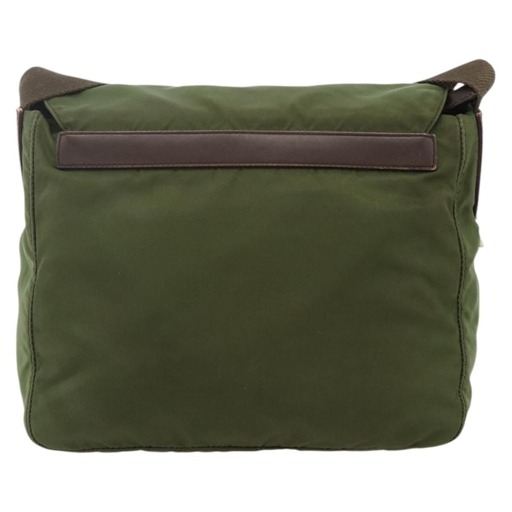 Prada Buckle Messenger Bag Tessuto Green Nylon Shoulder Bag Bag (Pre-Owned)