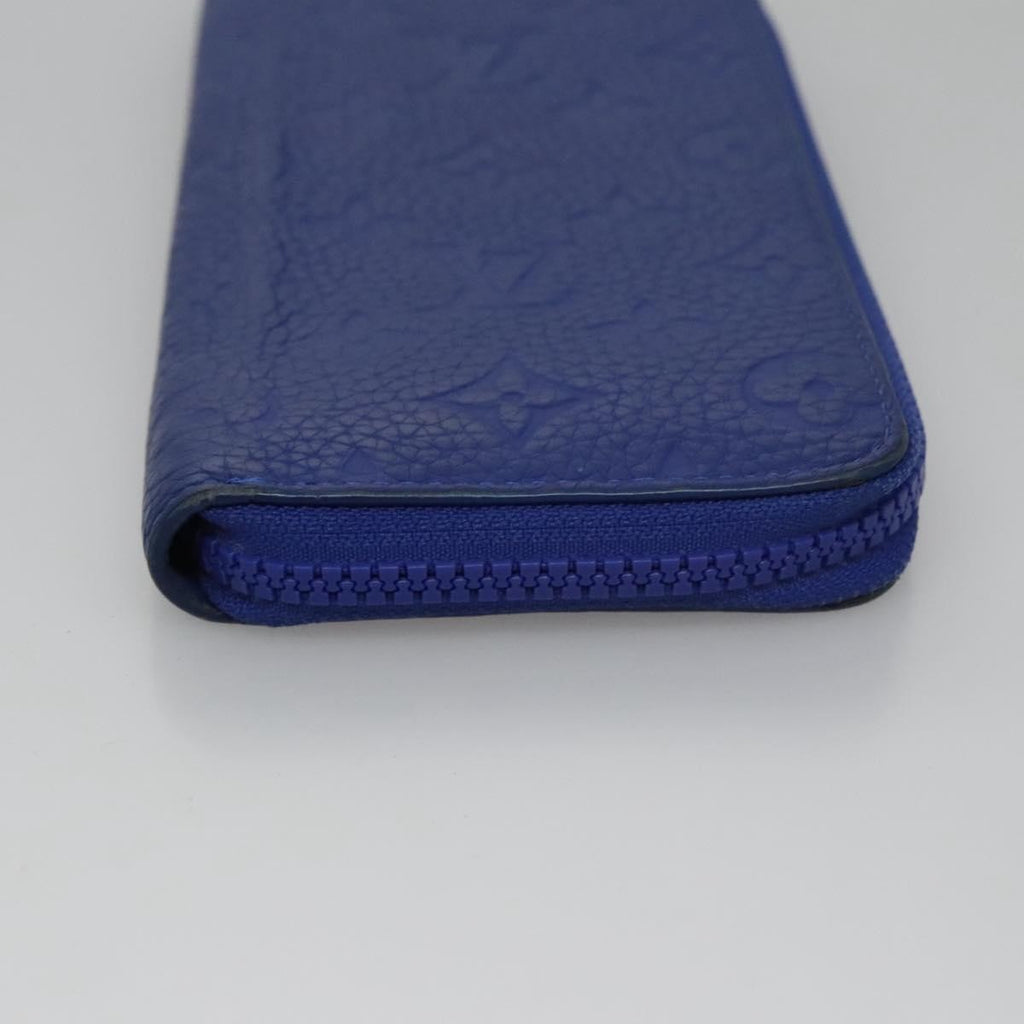Louis Vuitton Zippy Wallet Nm Taurillon Leather Blue Canvas Wallets Accessory (Pre-Owned)