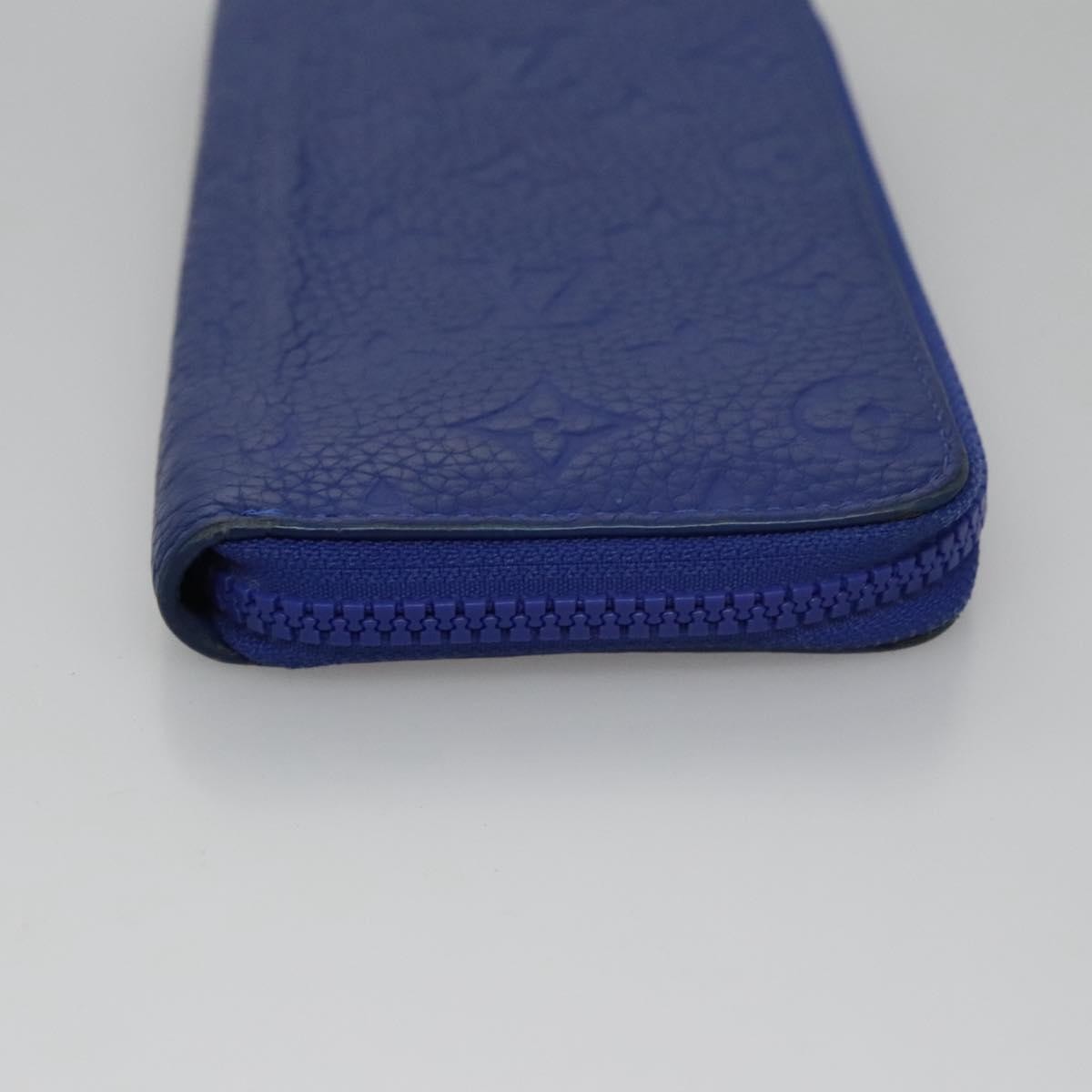 Louis Vuitton Zippy Wallet Nm Taurillon Leather Blue Canvas Wallets Accessory (Pre-Owned)