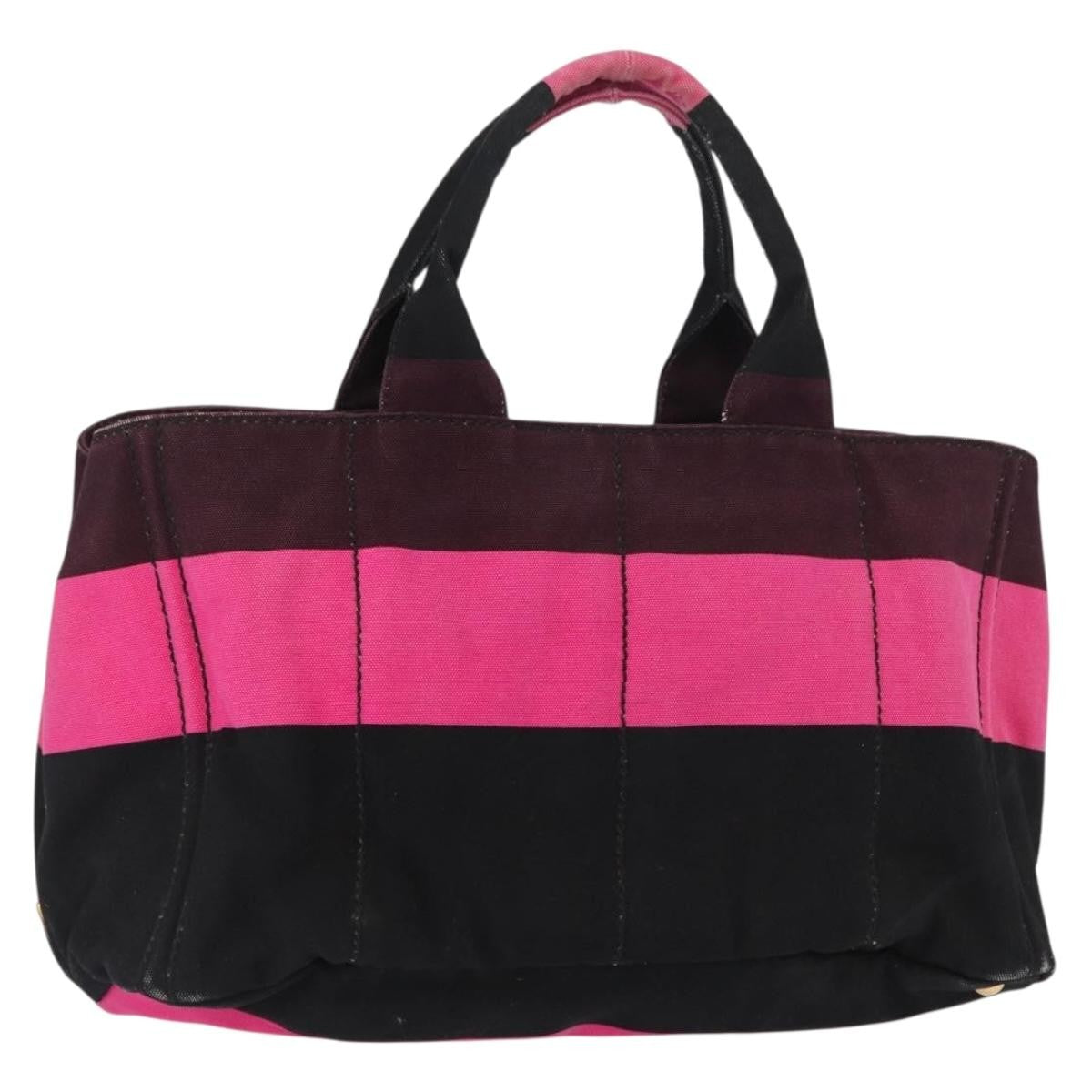 Prada Canapa Tote Canvas Pink Canvas Tote Bag Bag (Pre-Owned)