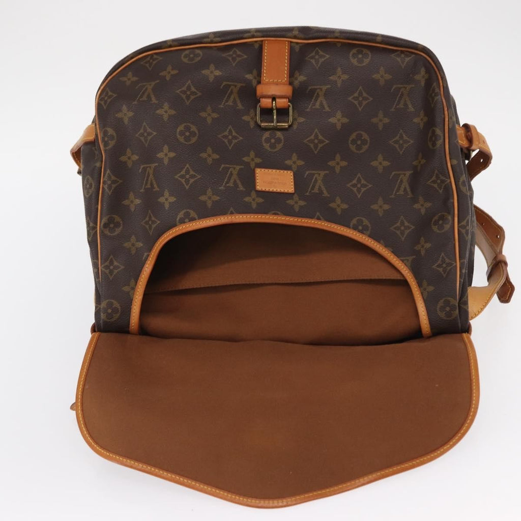 Louis Vuitton Saumur Handbag Monogram Canvas Brown Canvas Shoulder Bag Bag (Pre-Owned)