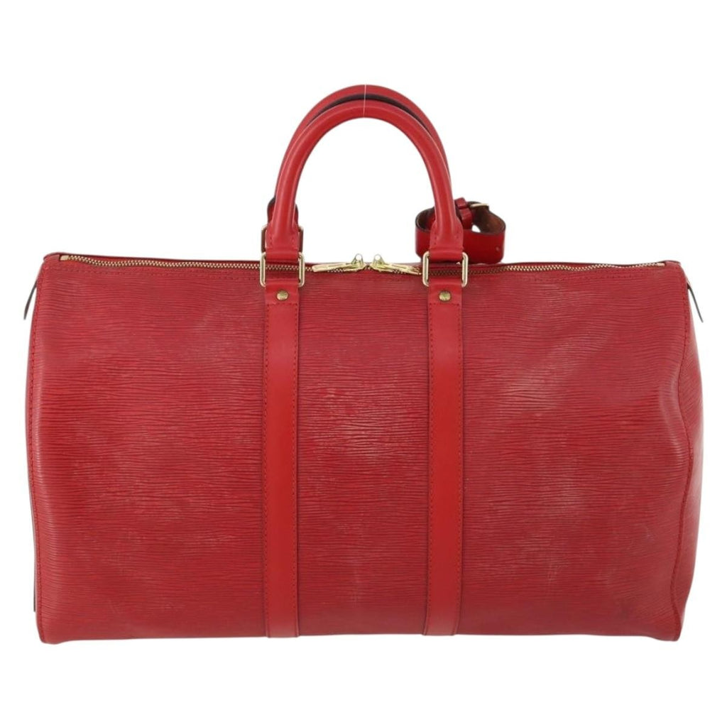 Louis Vuitton Keepall Bag Epi Leather Red Leather Travel Bag Bag (Pre-Owned)