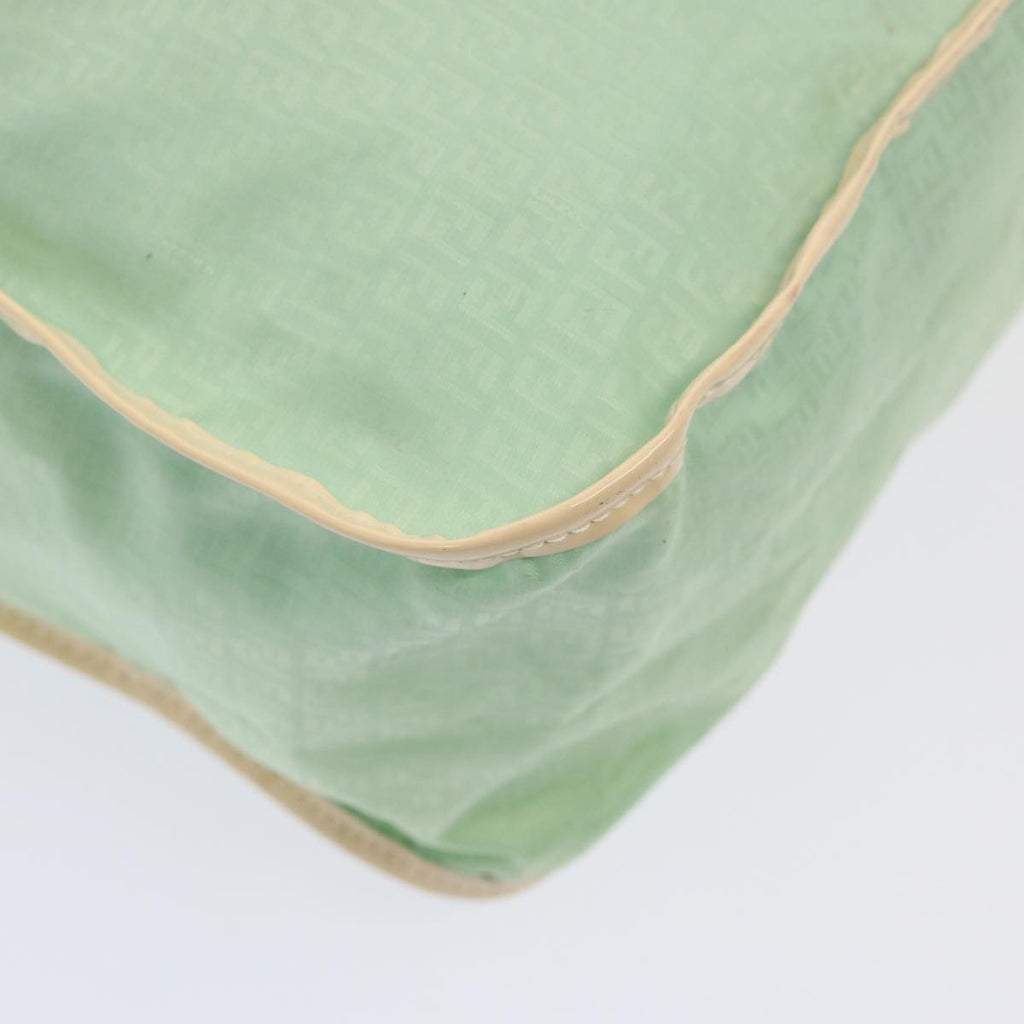 Fendi Vintage Ff Zip Shoulder Bag Zucchino Canvas Green Canvas Shoulder Bag Bag (Pre-Owned)