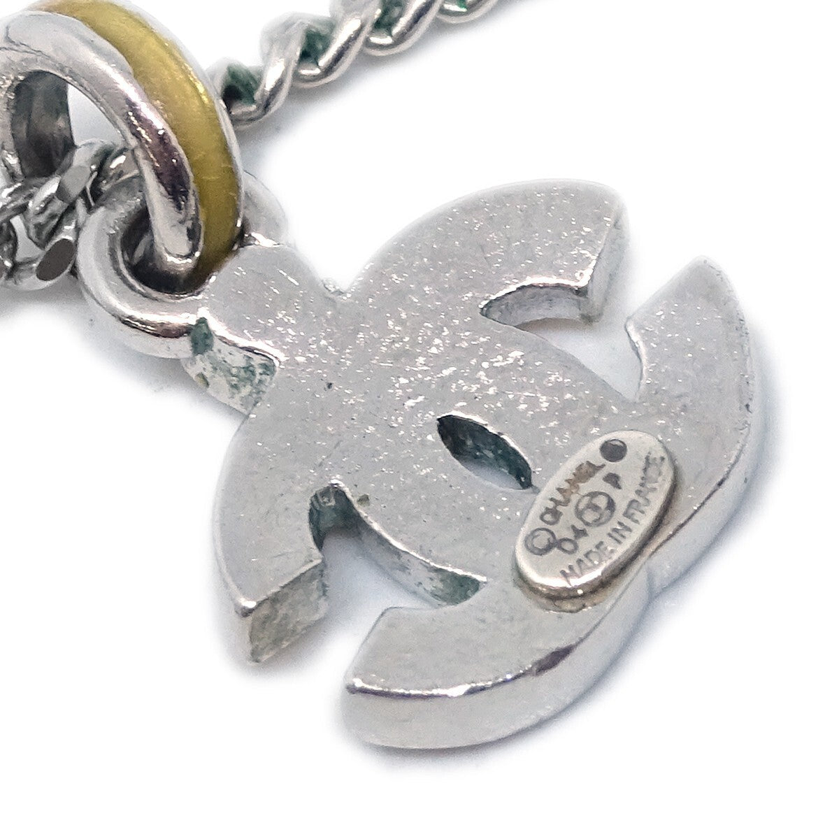 Chanel Vintage Cc Pendent Necklace Plated Metal Silver Silver_Plated Necklace Jewelry (Pre-Owned)