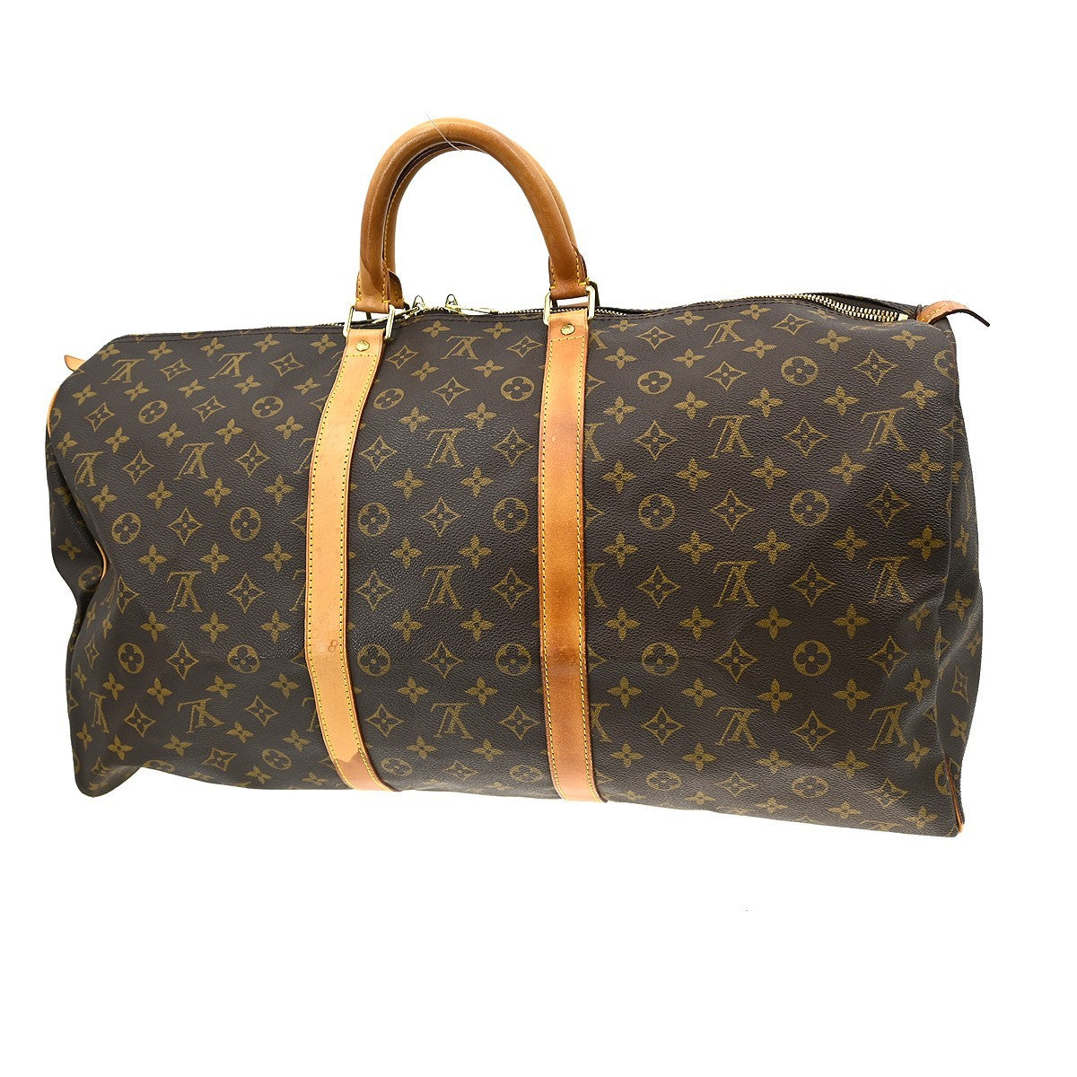 Louis Vuitton Keepall Bag Monogram Canvas Brown Canvas Travel Bag Bag (Pre-Owned)