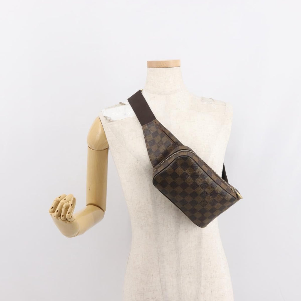 Louis Vuitton Geronimos Waist Bag Damier Brown Canvas Shoulder Bag Bag (Pre-Owned)
