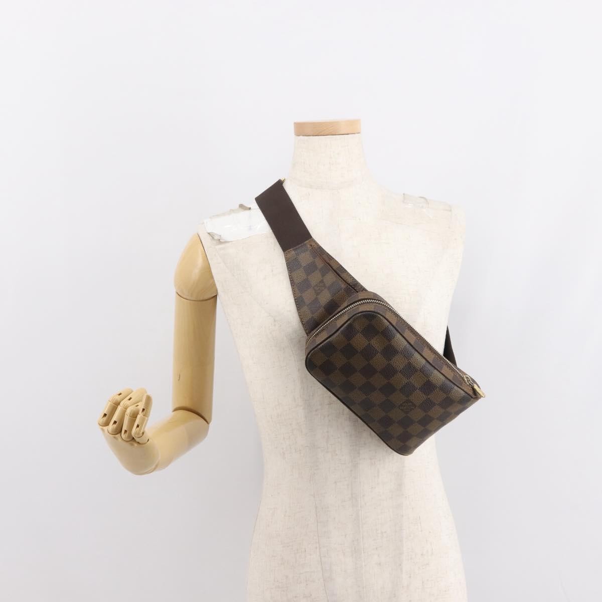 Louis Vuitton Geronimos Waist Bag Damier Brown Canvas Shoulder Bag Bag (Pre-Owned)