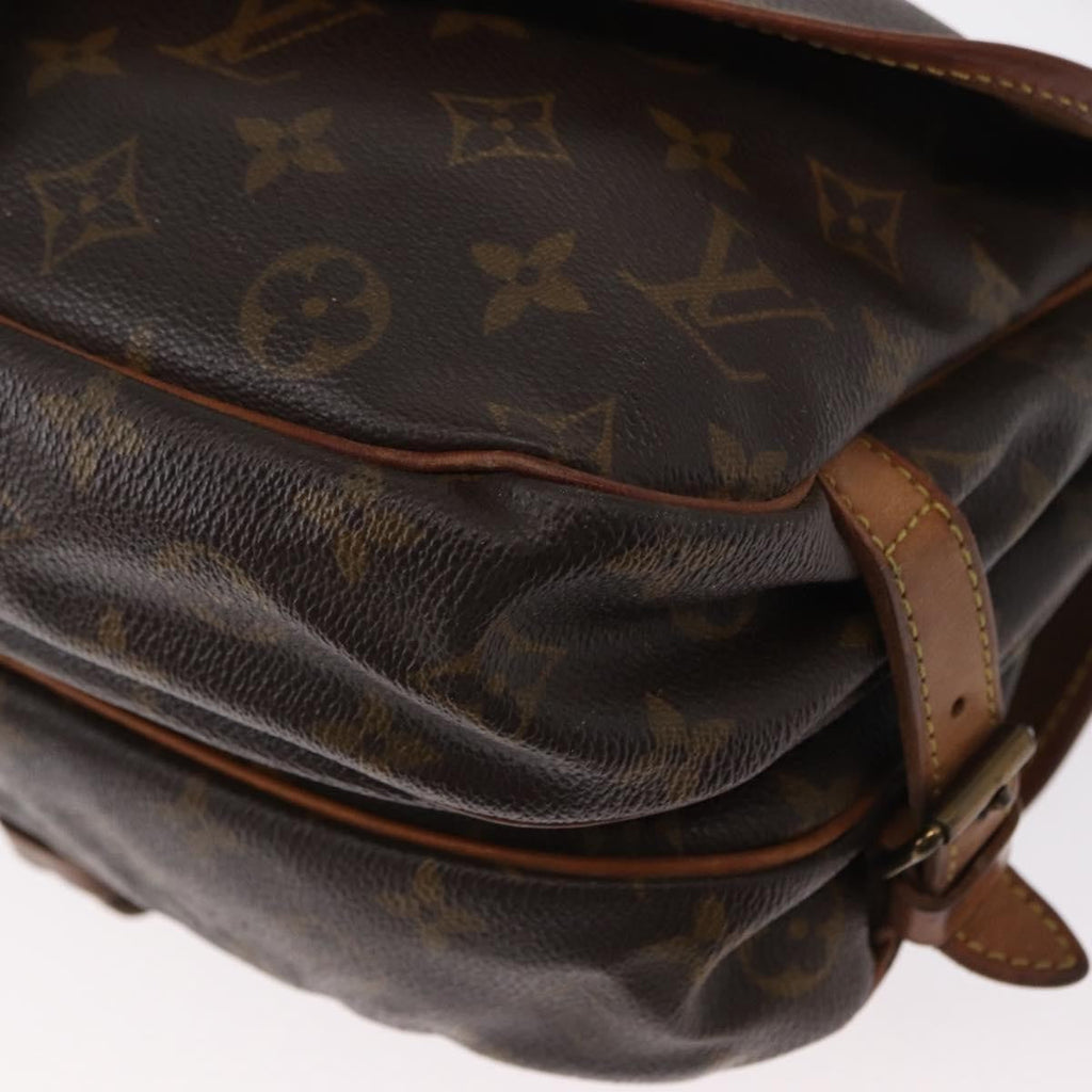 Louis Vuitton Saumur Handbag Monogram Canvas Brown Canvas Shoulder Bag Bag (Pre-Owned)