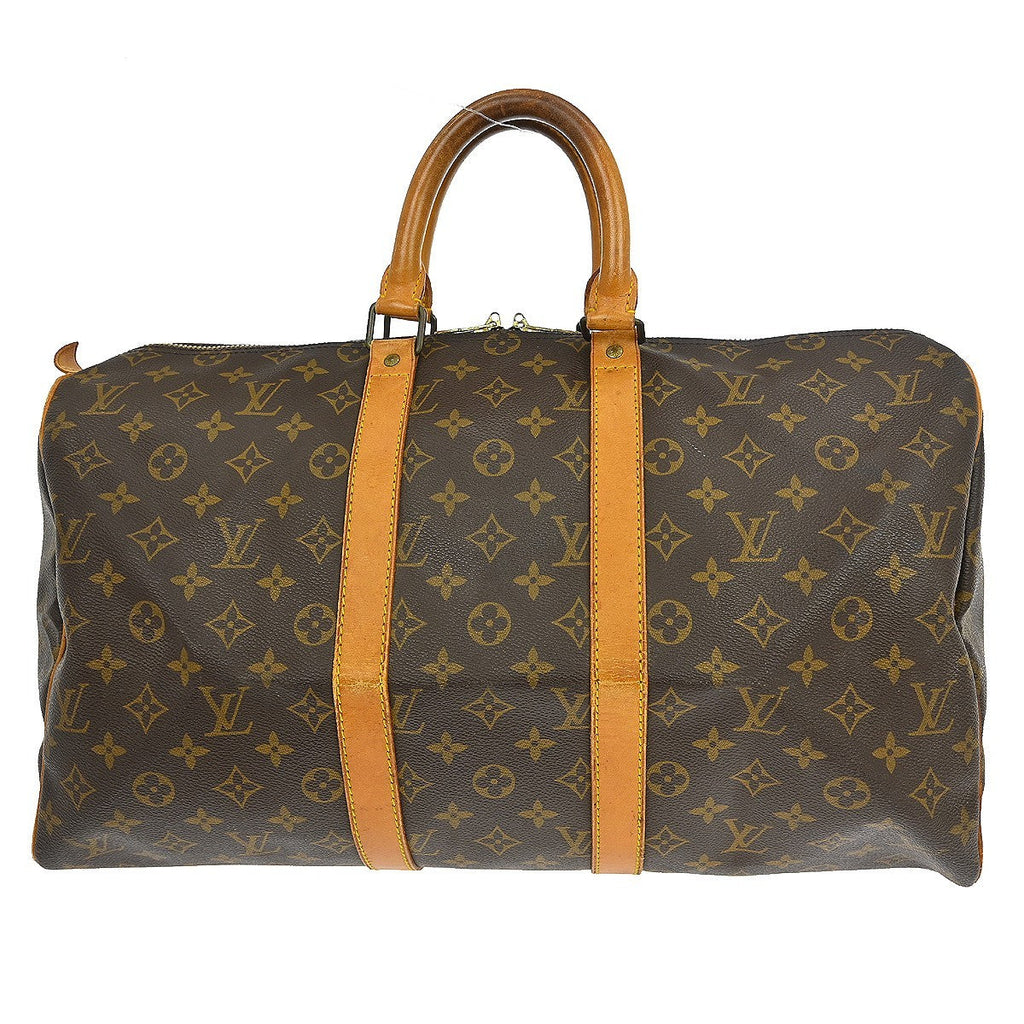 Louis Vuitton Keepall Bag Monogram Canvas Brown Canvas Travel Bag Bag (Pre-Owned)