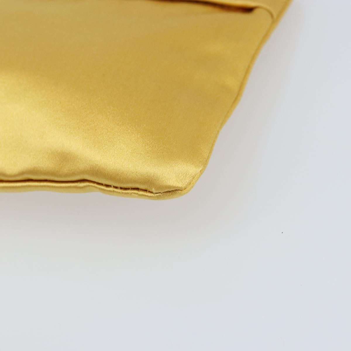 Prada Clutch Satin Gold Satin Clutche & Pouche Bag (Pre-Owned)