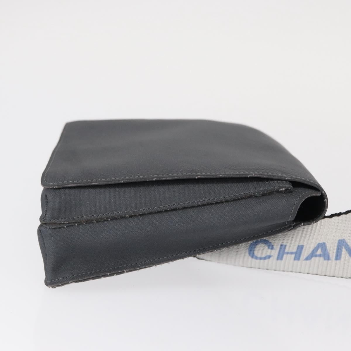 Chanel Sport Line Waist Bag Nylon Gray Nylon Shoulder Bag Bag (Pre-Owned)