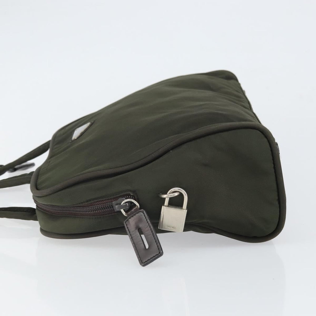 Prada Zip Around Tote Tessuto Khaki Nylon Handbag (Pre-Owned)