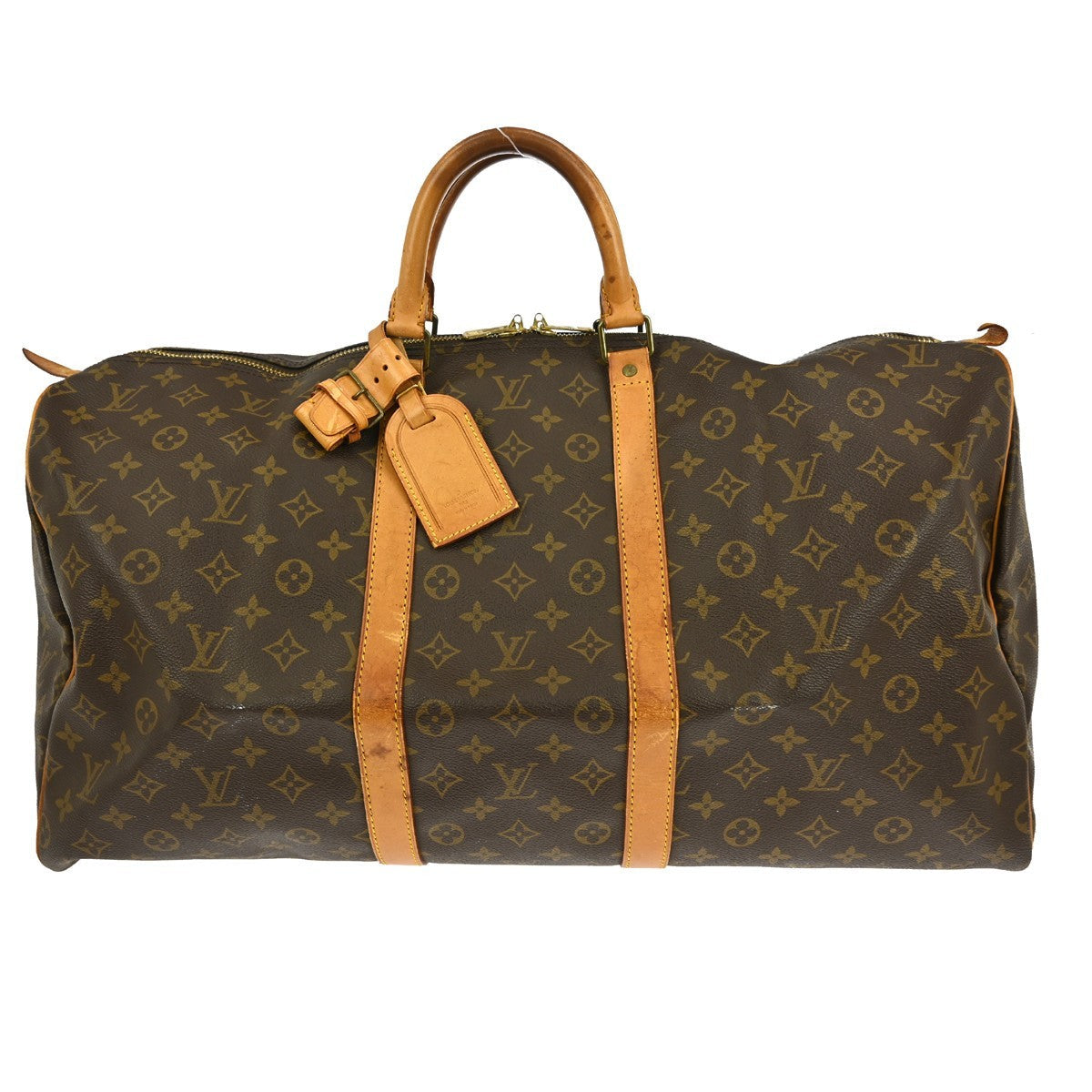 Louis Vuitton Keepall Bag Monogram Canvas Brown Canvas Travel Bag Bag (Pre-Owned)