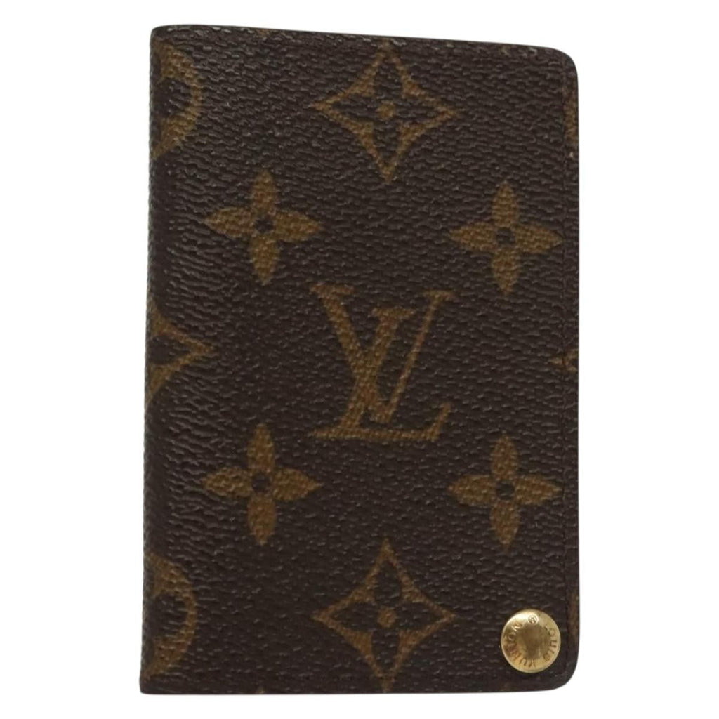 Louis Vuitton Porte Cartes Pression Card Case Monogram Canvas Brown Canvas Card Holders Accessory (Pre-Owned)