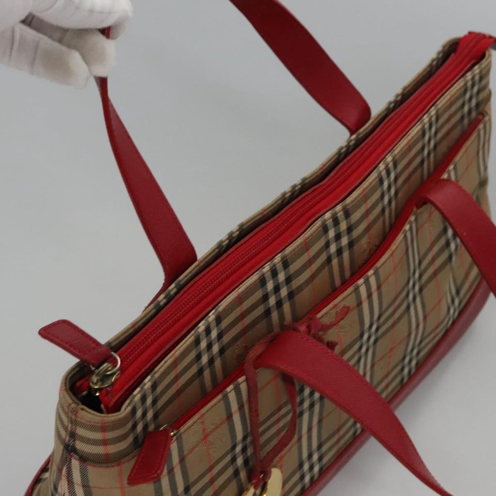 Burberry Nova Check Handbag Nova Check Canvas And Leather Beige Canvas Handbag (Pre-Owned)