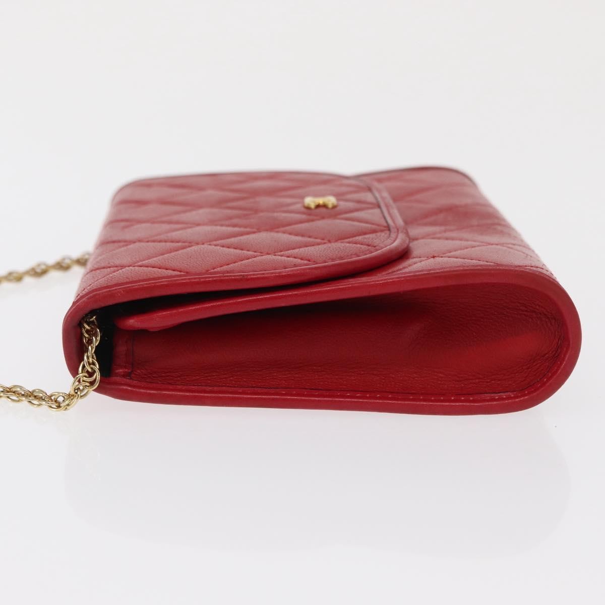 Chanel Vintage Clutch Leather Red Leather Clutche & Pouche Bag (Pre-Owned)