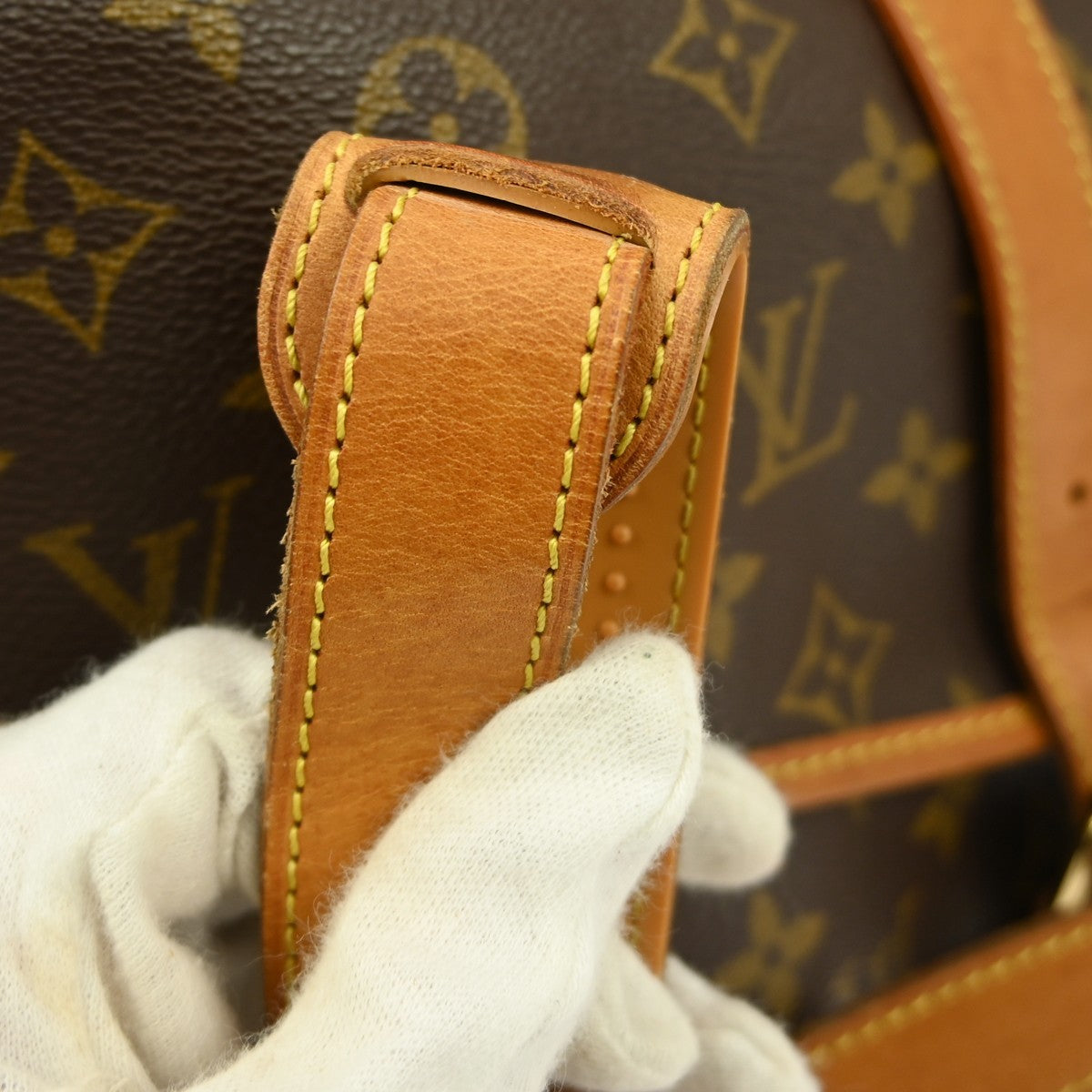 Louis Vuitton Saumur Handbag Monogram Canvas Brown Canvas Shoulder Bag Bag (Pre-Owned)