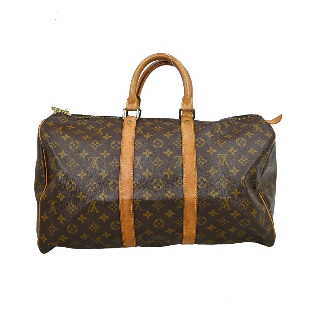 Louis Vuitton Keepall Bag Monogram Canvas Brown Canvas Travel Bag Bag (Pre-Owned)