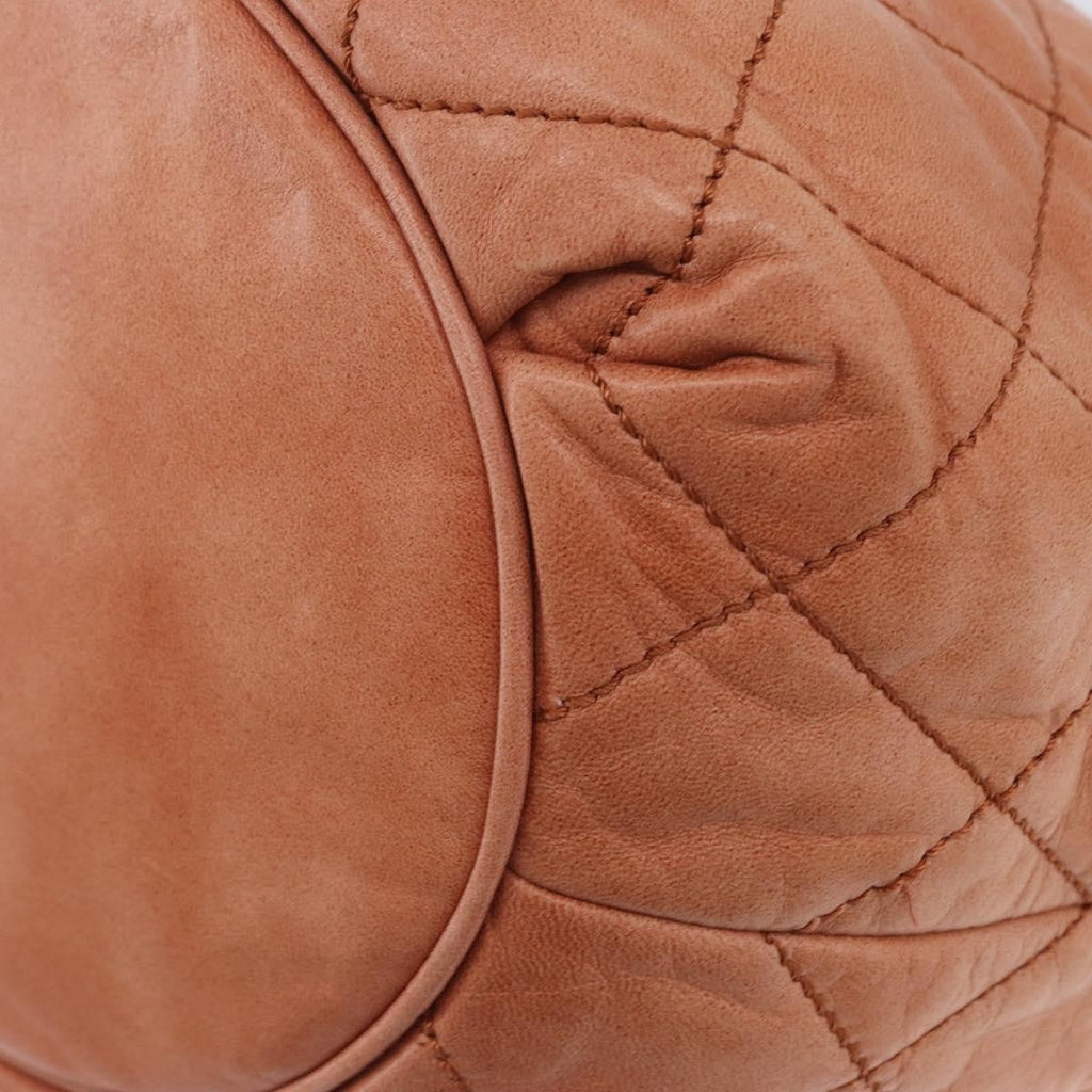 Chanel Cloudy Bundle Hobo Quilted Lambskin Orange Leather Shoulder Bag Bag (Pre-Owned)