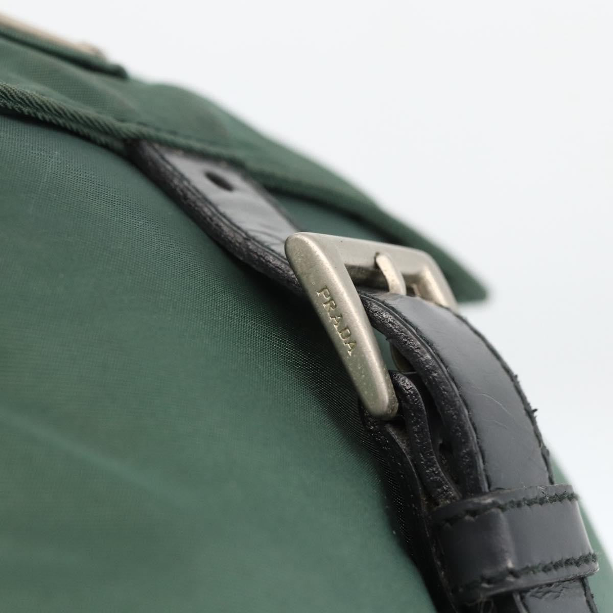 Prada Buckle Messenger Bag Tessuto Green Nylon Shoulder Bag Bag (Pre-Owned)