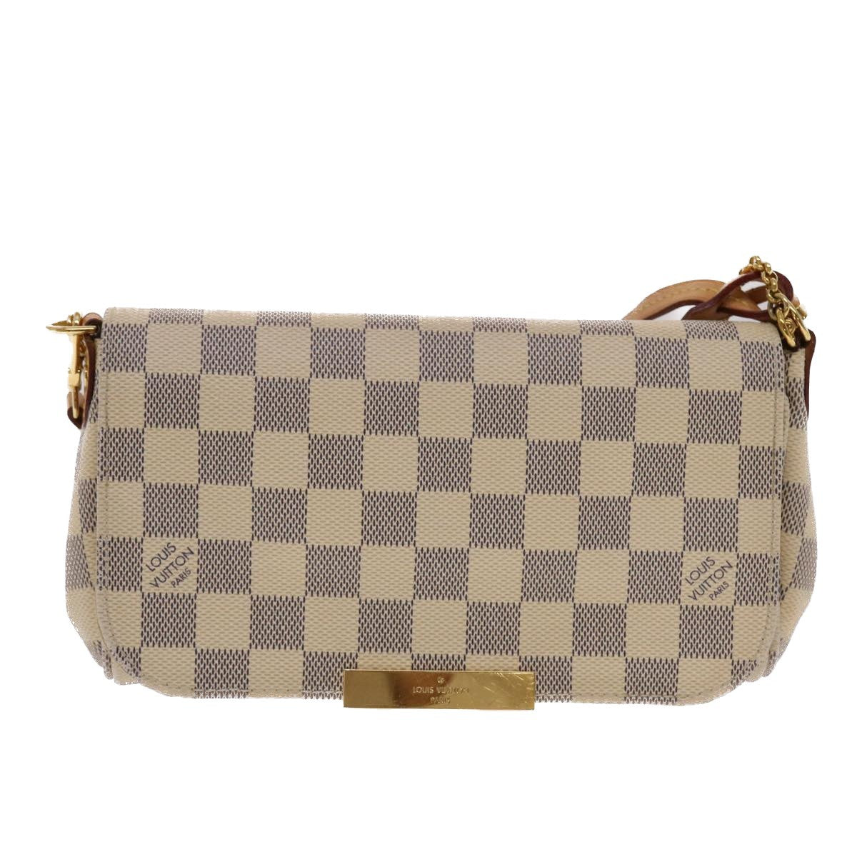 Louis Vuitton Favorite Handbag Damier White Canvas Clutche & Pouche Bag (Pre-Owned)