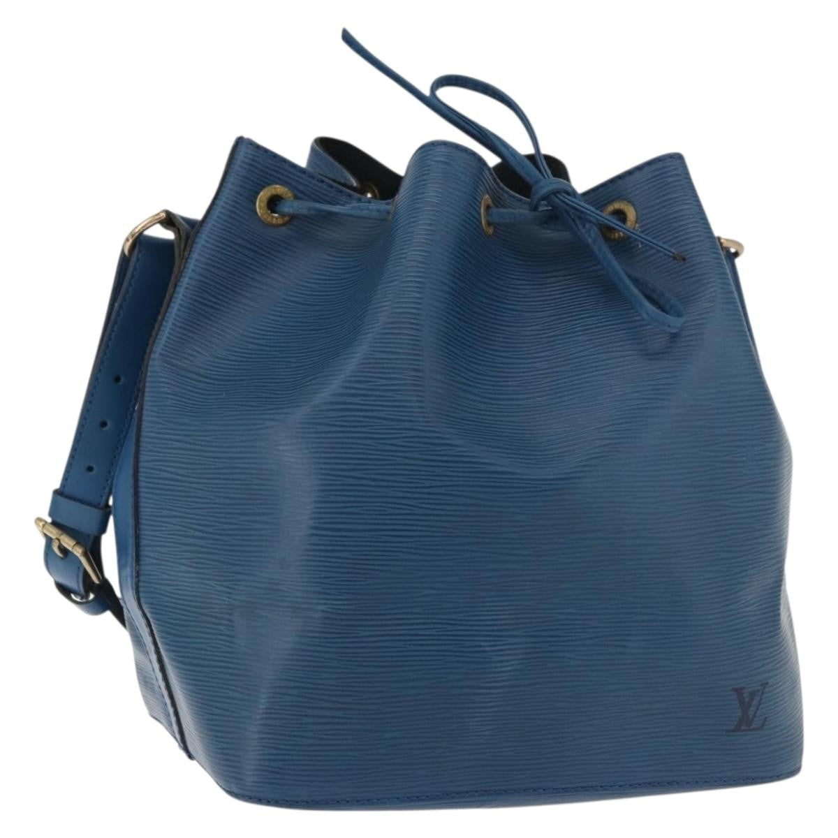 Louis Vuitton Petit Noe Handbag Epi Leather Blue Leather Shoulder Bag Bag (Pre-Owned)