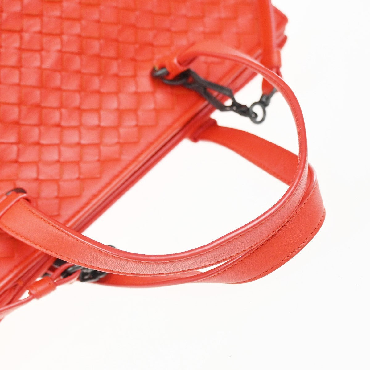 Bottega Veneta 2-Pocket Convertible Tote Intrecciato Nappa Red Leather Tote Bag Bag (Pre-Owned)