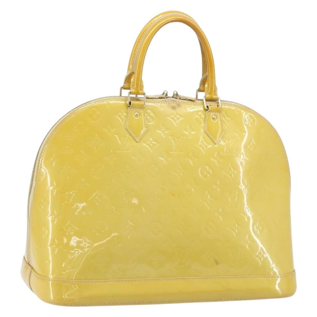 Louis Vuitton Alma Handbag Monogram Vernis Yellow Patent_Leather Handbag (Pre-Owned)