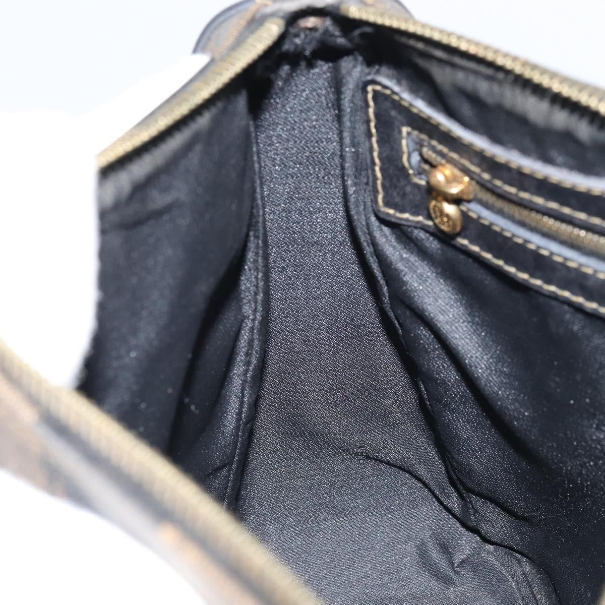 Fendi Vintage Pequin Shoulder Bag Pequin Brown Canvas Shoulder Bag Bag (Pre-Owned)
