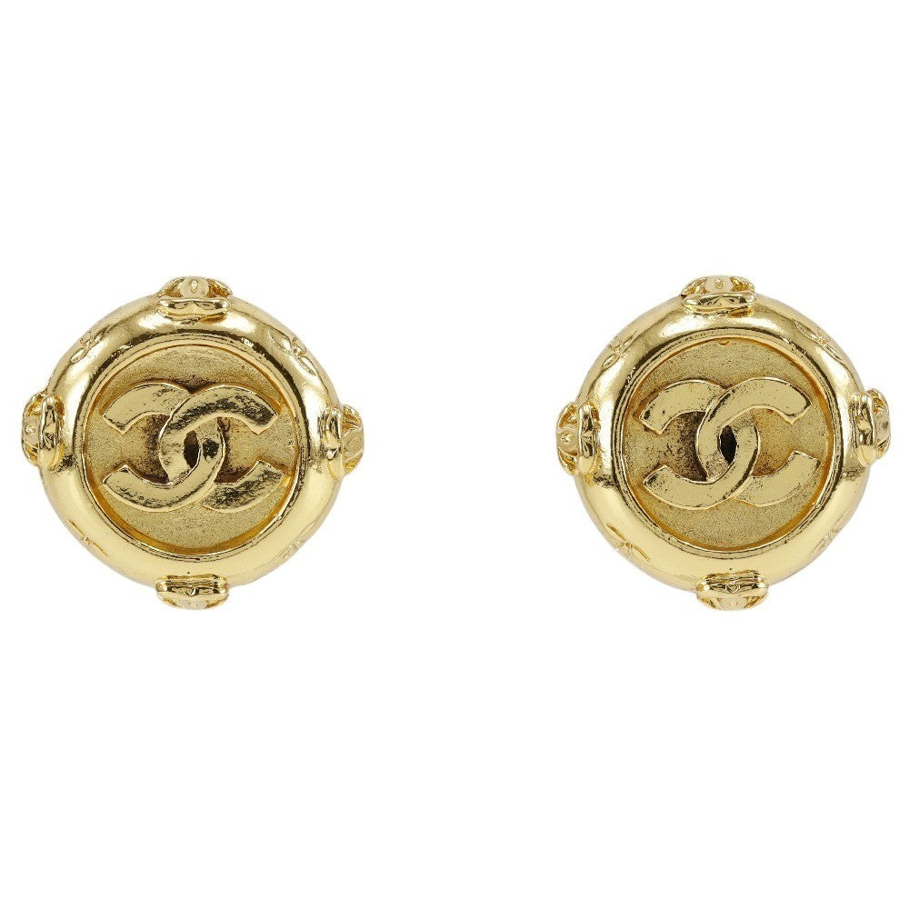 Chanel Vintage Cc Clip-On Earrings Metal Gold Gold_Plated Earrings Jewelry (Pre-Owned)