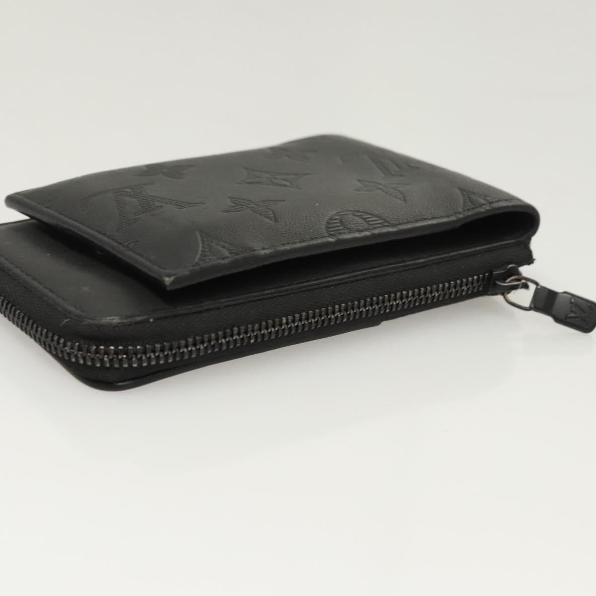 Louis Vuitton Hybrid Wallet Monogram Shadow Leather Black Leather Wallets Accessory (Pre-Owned)