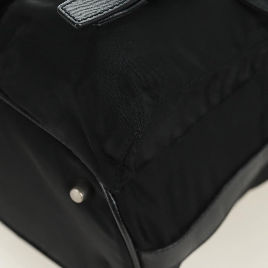 Prada Double Pocket Drawstring Shoulder Bag Tessuto Black Nylon Shoulder Bag Bag (Pre-Owned)