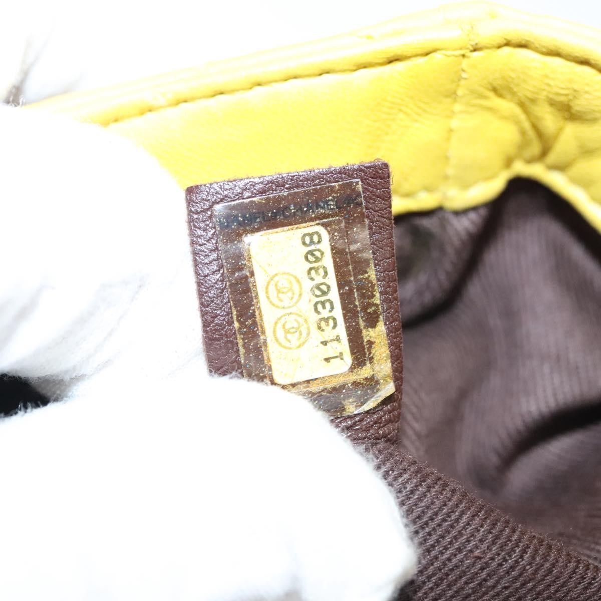 Chanel Two Tone Mademoiselle Lock Flap Bag Quilted Lambskin Yellow Leather Shoulder Bag Bag (Pre-Owned)