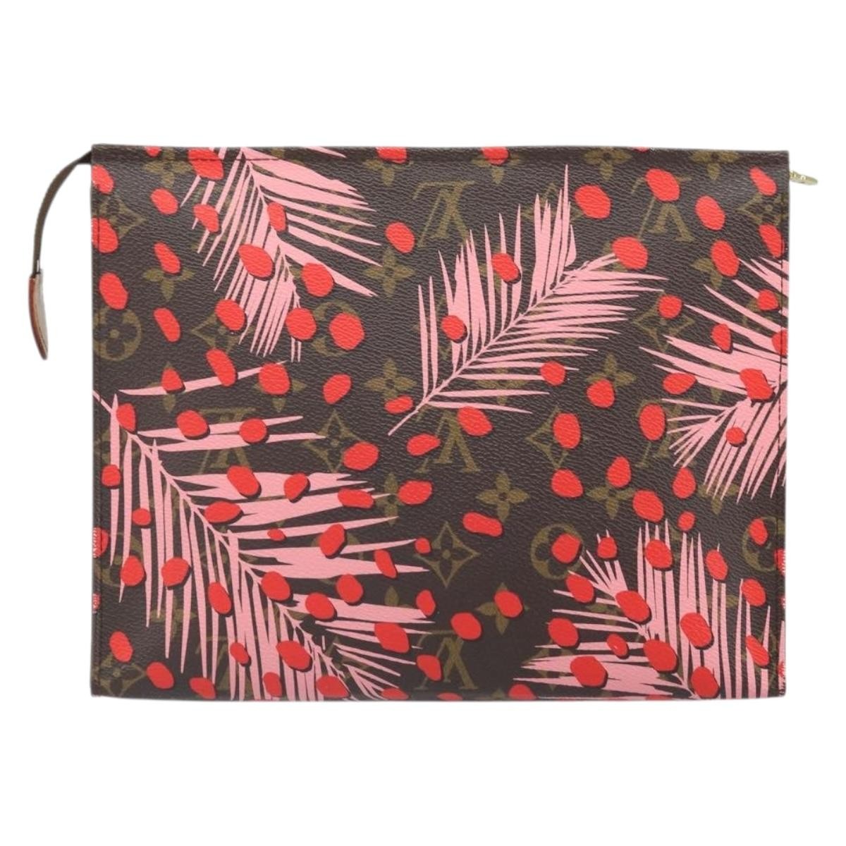 Louis Vuitton Toiletry Pouch Limited Edition Monogram Jungle Dots Red Canvas Clutche & Pouche Bag (Pre-Owned)