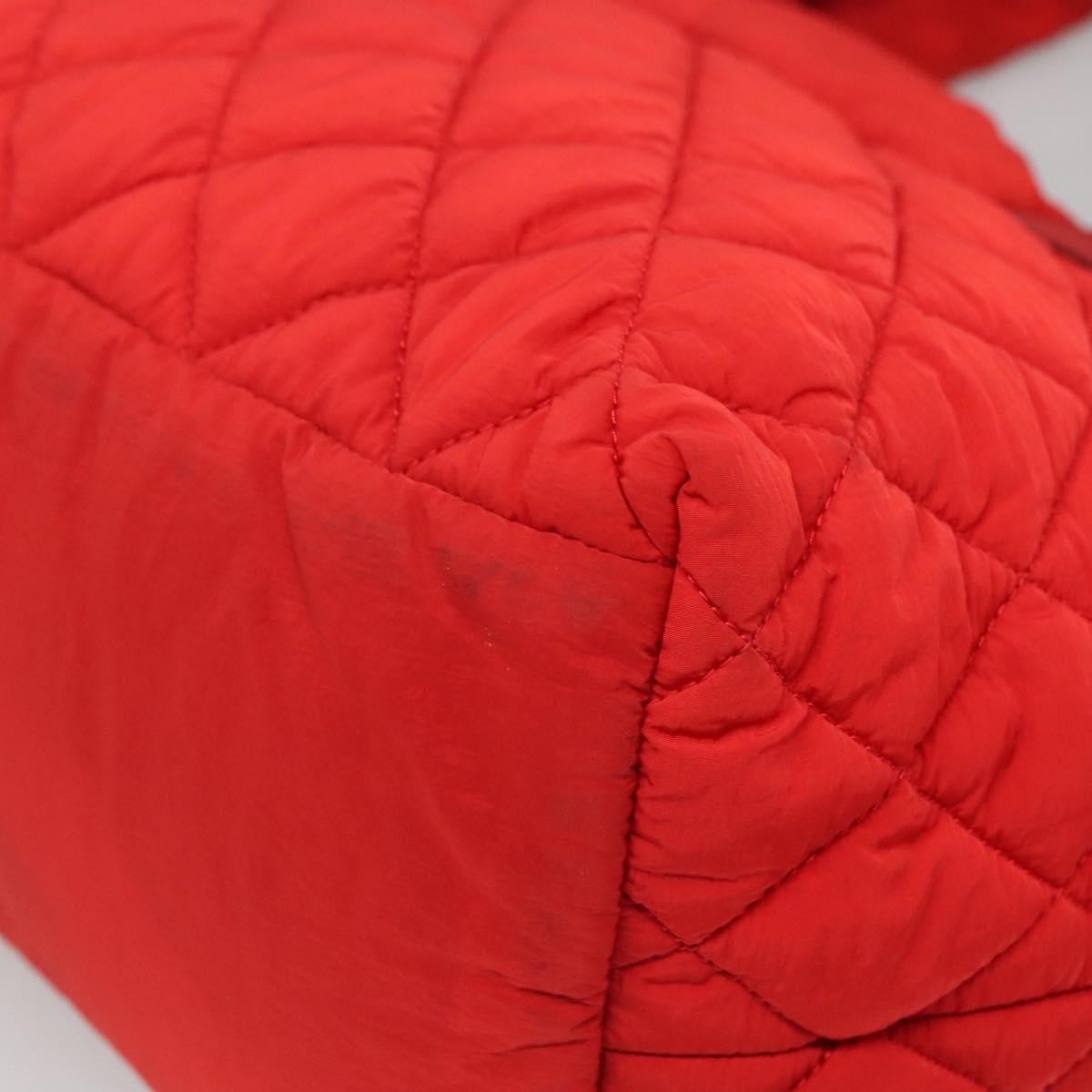 Chanel Coco Cocoon Reversible Tote Quilted Nylon Red Nylon Tote Bag Bag (Pre-Owned)