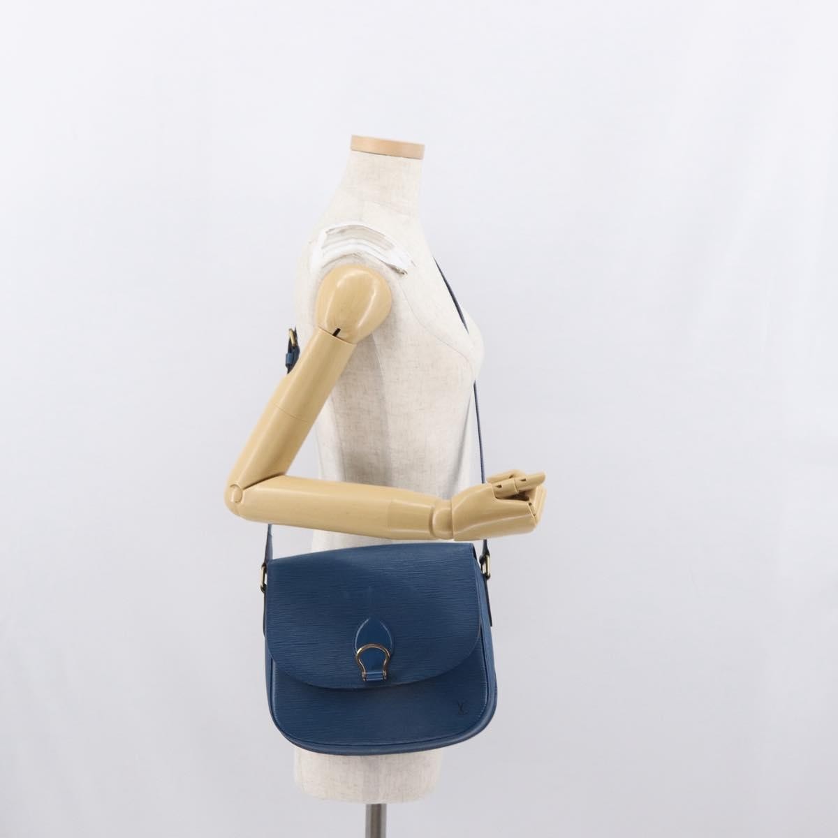 Louis Vuitton Saint Cloud Handbag Epi Leather Blue Leather Shoulder Bag Bag (Pre-Owned)