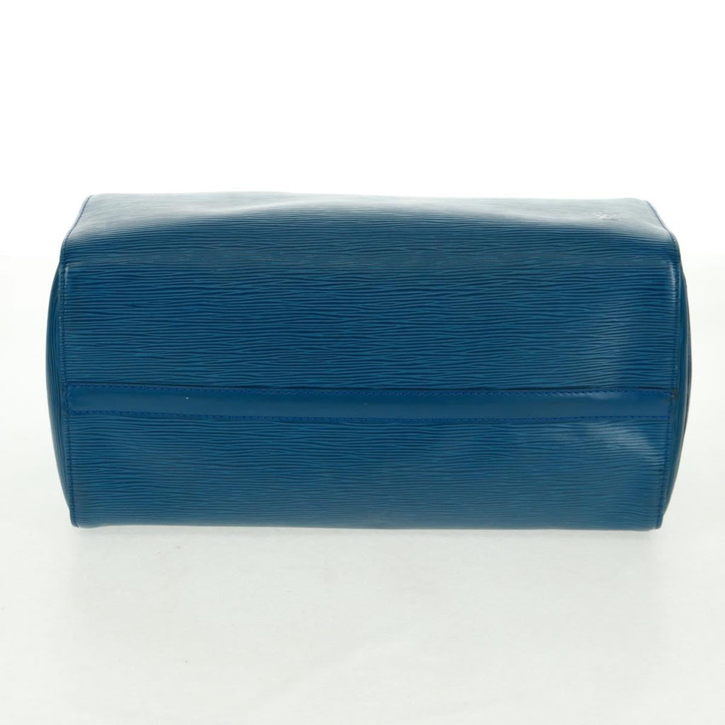 Louis Vuitton Speedy Handbag Epi Leather Blue Leather Handbag (Pre-Owned)