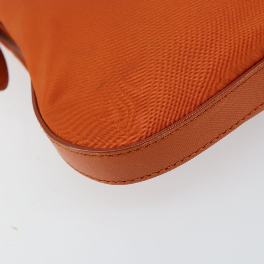 Prada Flat Messenger Tessuto With Leather Orange Nylon Shoulder Bag Bag (Pre-Owned)