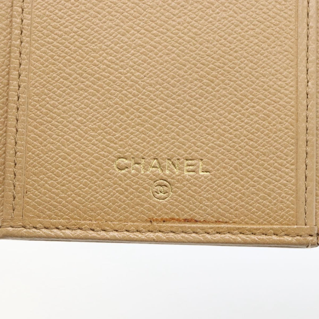 Chanel Coco Bouton Wallet Leather Beige Leather Wallets Accessory (Pre-Owned)