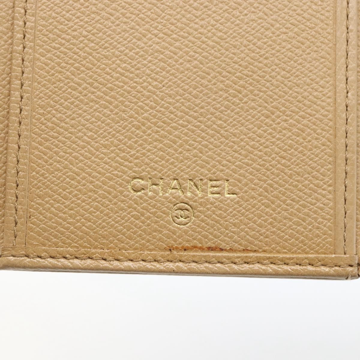 Chanel Coco Bouton Wallet Leather Beige Leather Wallets Accessory (Pre-Owned)